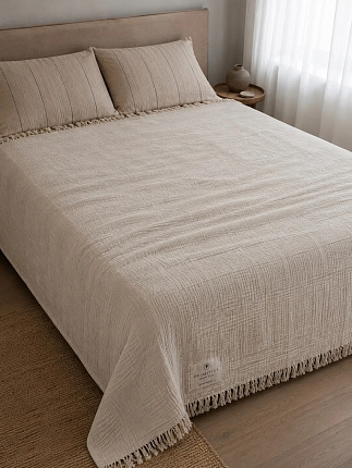 Фото - Spaghetti Muslin покрывало латте 240*260 - KOMODO STUDIO HOME